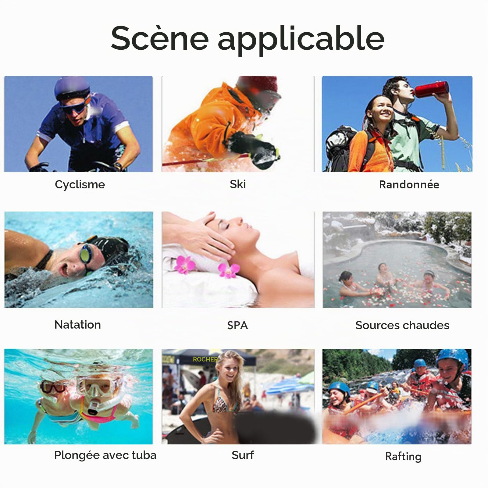 Lecteur MP3 Hydrodynamique avec écouteurs étanches 8 Go, Lecteur de Musique Rechargeable IPX8 avec Un Excellent Son pour la Natation, la Plongée, la Course à Pied (8GB)