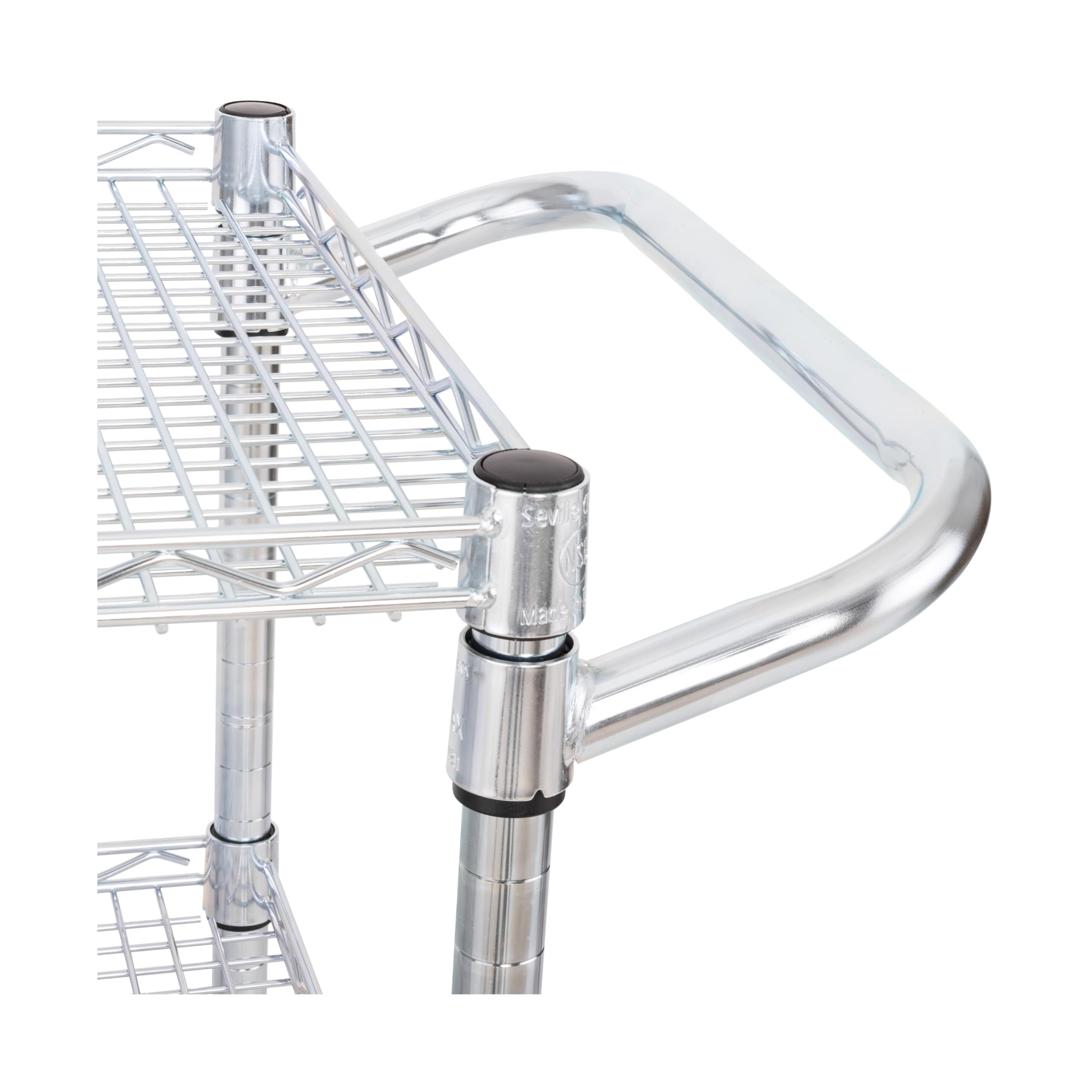 Seville Classics Carro Multiusos de Metal Plateado, 86,4 x 45,7 x 85,1 cm