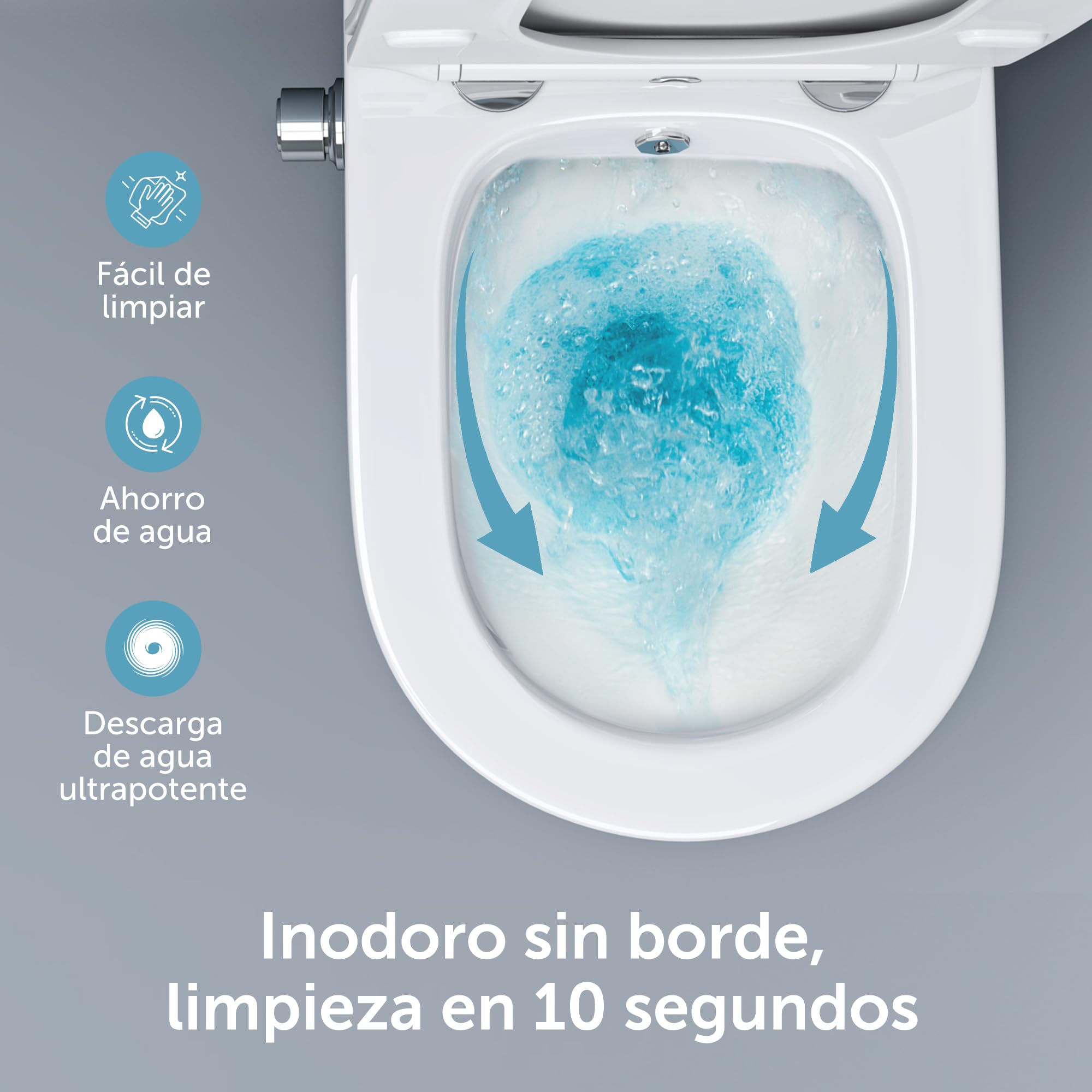 doporro Inodoro suspendido Aachen601 Bidet blanco con cierre suave Inodoro de Pared sin reborde de cerámica