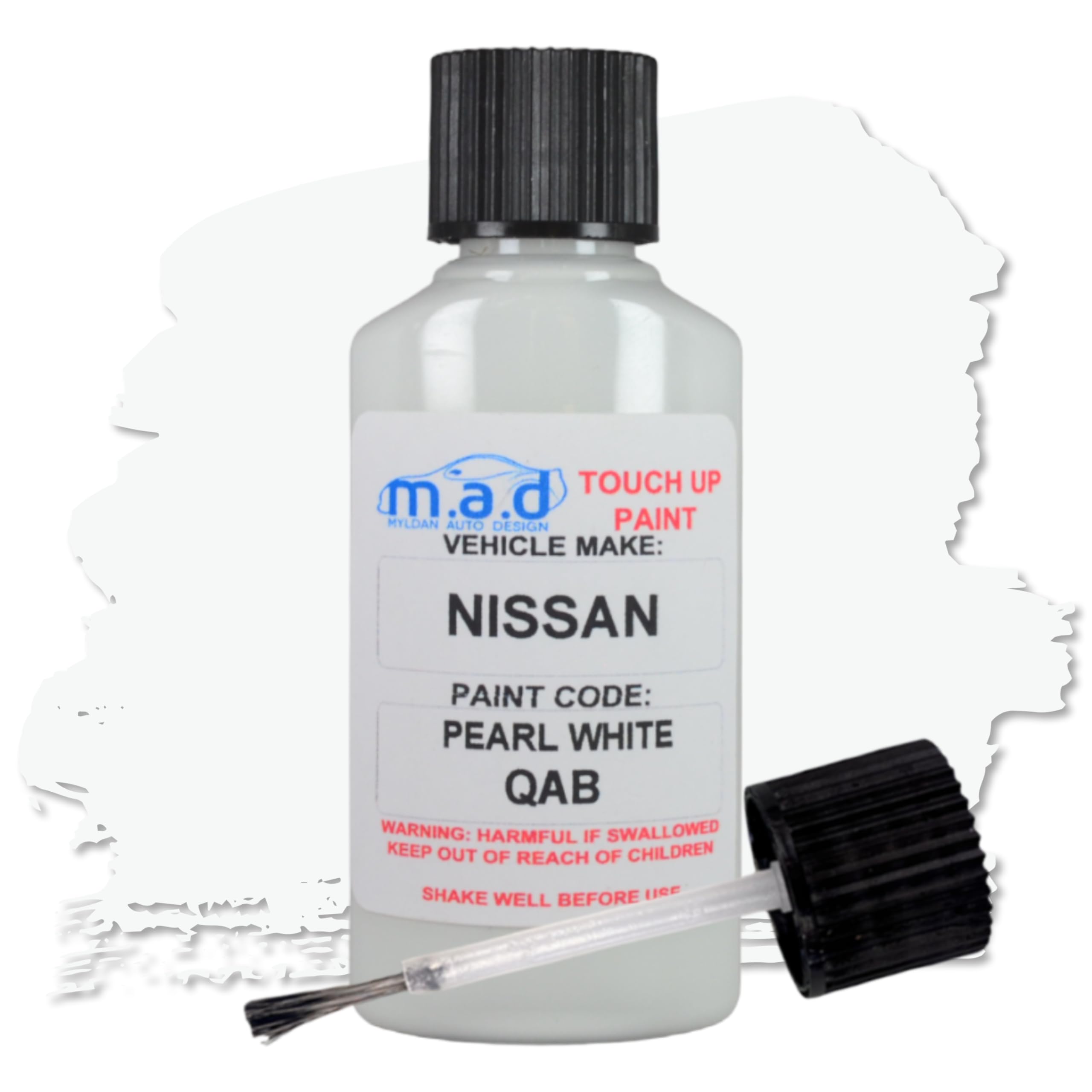 M.a.d Myldan Auto Design Paint & Lacquer M.a.d For Nissan Pearl White Qab Touch Up Kit Compatible With Gtr Qashqai Juke (, 30 Milliliters)