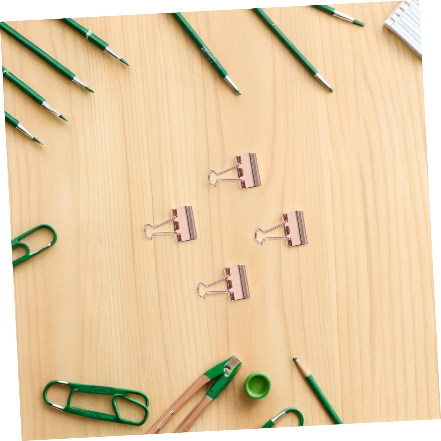 Angoily 100 Stück Metall Binder Clips Roségold Langlebige Elektrobeschichtete Büroklammern mit Starkem Halt Praktisch und Multifunktional für Dokumentenorganisation Schul Bürobedarf