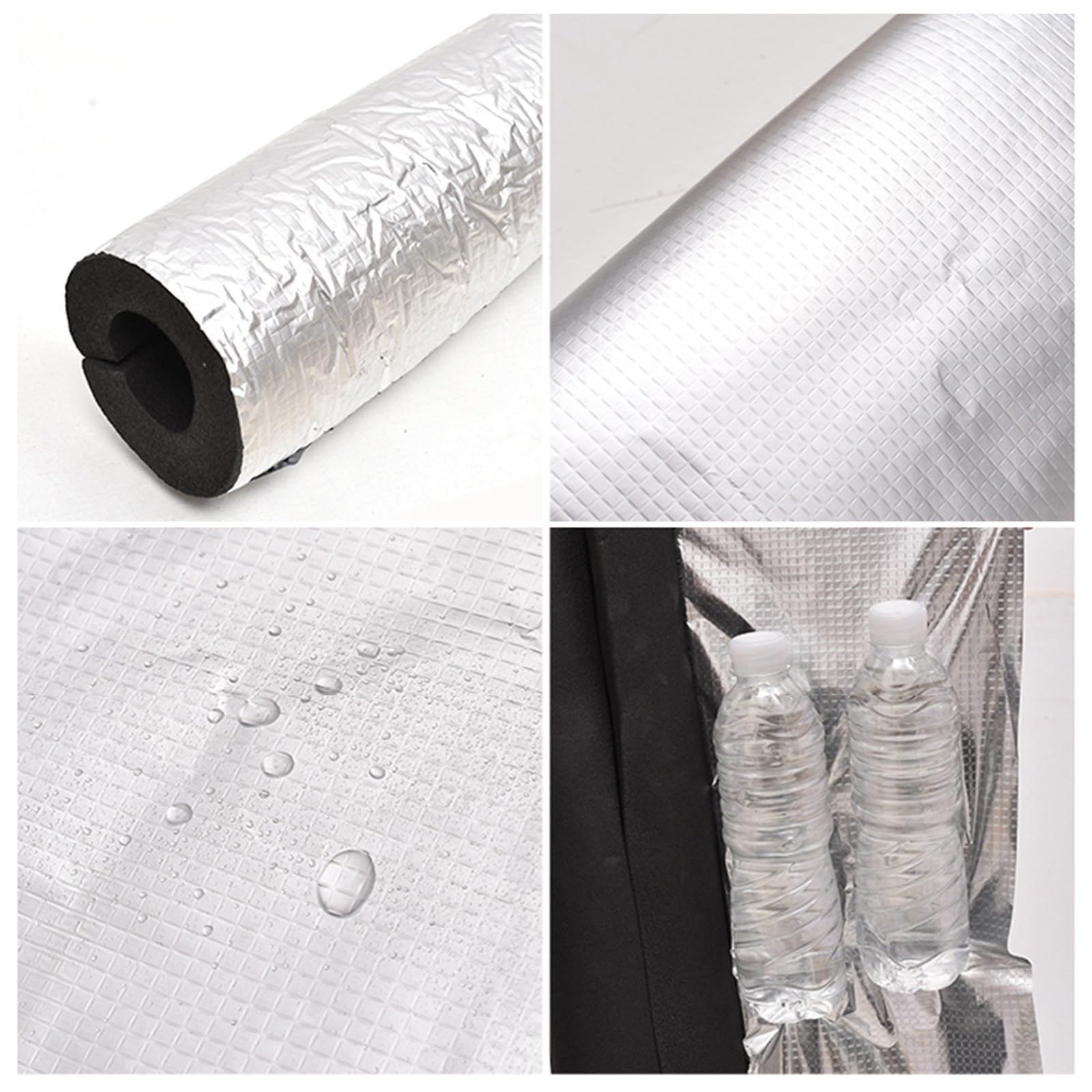 Izolacja rur z samoprzylepną folią aluminiową w kratkę, izolacja zimowa do rur zewnętrznych, gumowy materiał piankowy z tworzywa sztucznego, 25 mm x 50 mm (1 cal x 2 cale)