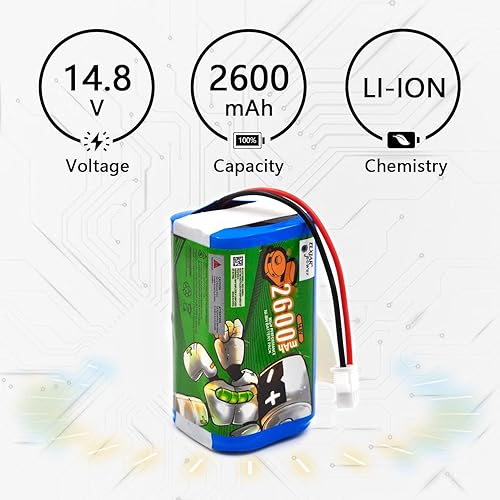 Miniatura 4 de Paquete de 2 baterías de iones de litio de 14.8 V 2600 mAh para Deebot N79 N79S DN622 600 601 661 Tesvor X500 Eufy RoboVac 11S 11S MAX 15C 30C 35C