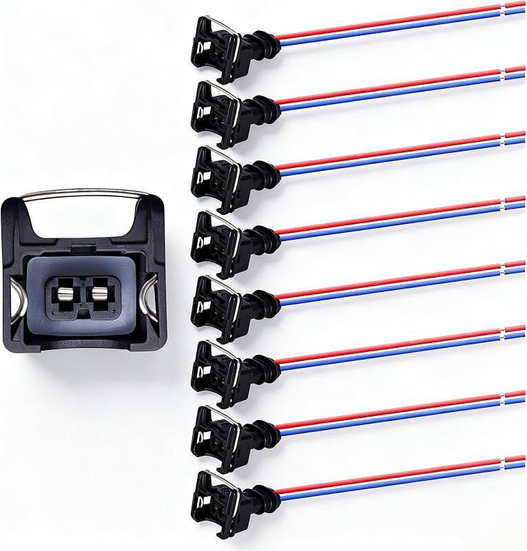 Conector de bico injetor HiSport EV1 OBD1 de 2 fios – Kit com 8 unidades