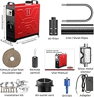 Vista 3 de Calentador diésel 12V/24V/110V 8KW APP Control remoto Calentadores de aire de estacionamiento todo en uno Calentamiento rápido con silenciador
