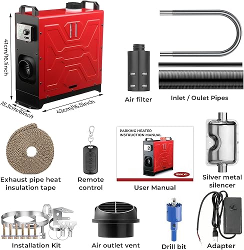 Miniatura 3 de Calentador diésel 12V/24V/110V 8KW APP Control remoto Calentadores de aire de estacionamiento todo en uno Calentamiento rápido con silenciador