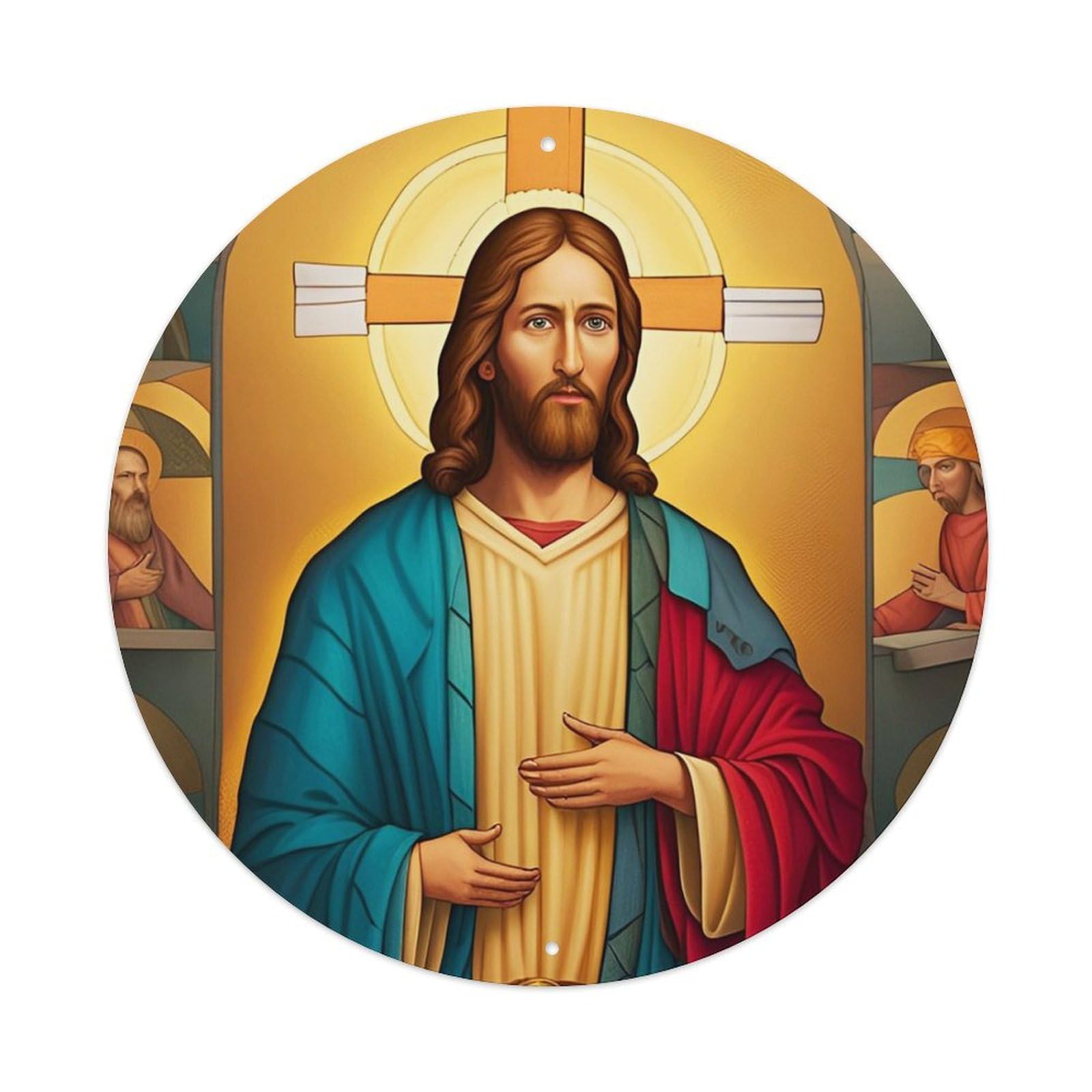 Jesus And The Believers Religious Metal Tin Sign