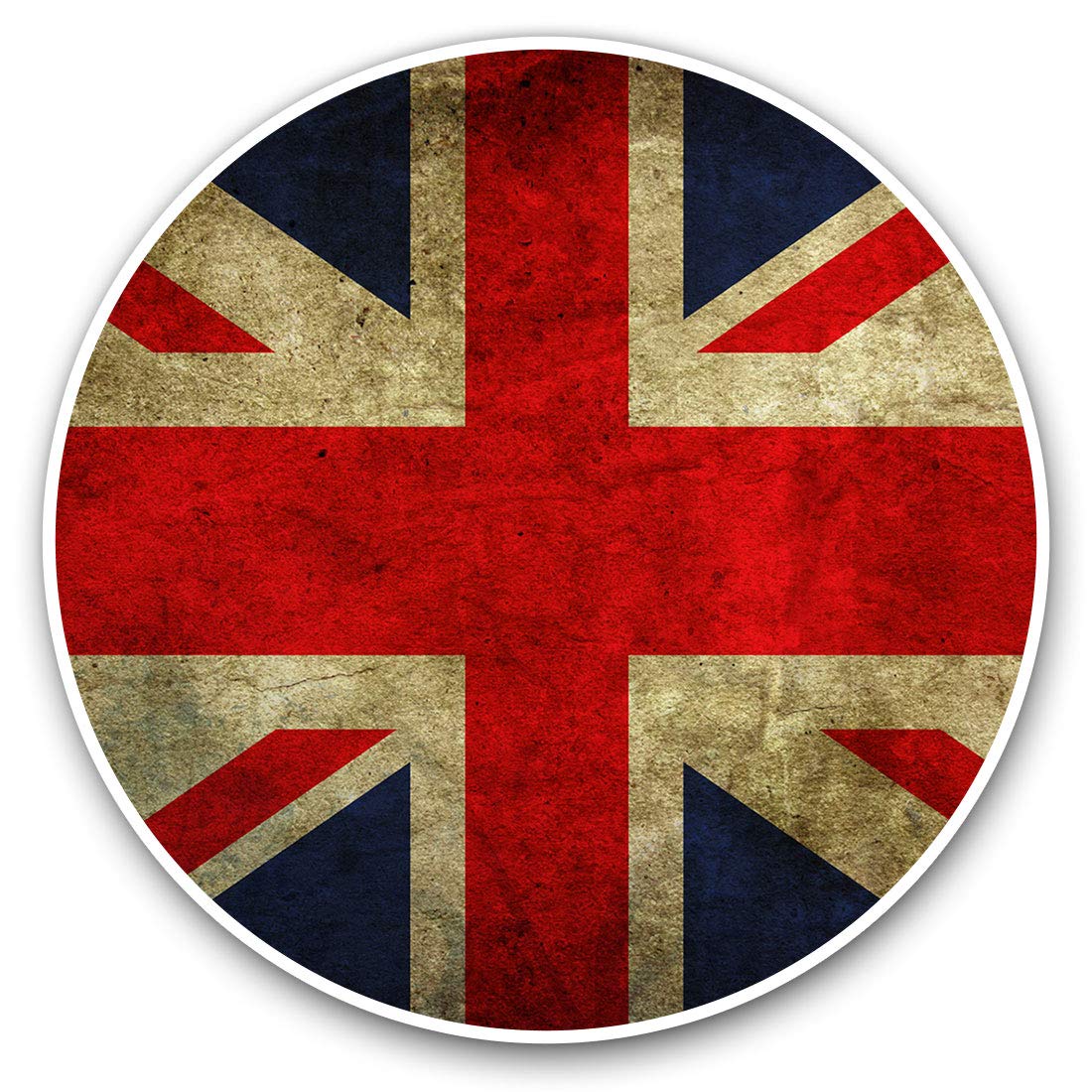 Destination Vinyl Ltd Vintage Union Jack Flag Distressed 8887 2 X 30Cmvinyl Stickers - Vintage Union Jack Flag Distressed Decals For Car Van Luggage Scrap Book Fridge #8887