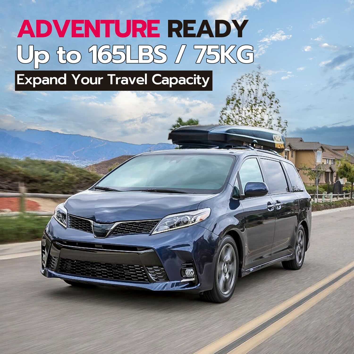 165lbs Roof Rack Cross Bars Compatible with Toyota Sienna 2011-2020, Aluminum Crossbars Rooftop Cargo Bars Kayak Bike Luggage Snowboard Carrier