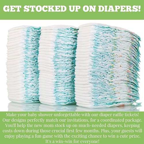 Miniatura 9 de Two Peas In A Pod Twin Boy and Girl - Boletos para rifas de pañales para baby showers, 20 tarjetas de inserción de doble cara de 2 x 3 pulgadas para