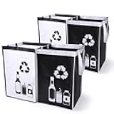 REFARICO Recycle Waste Bag for Kitchen Home- Large Indoor Recycling Bins Trash Sorting Organizer, Reusable and Waterproof, 4 Pack