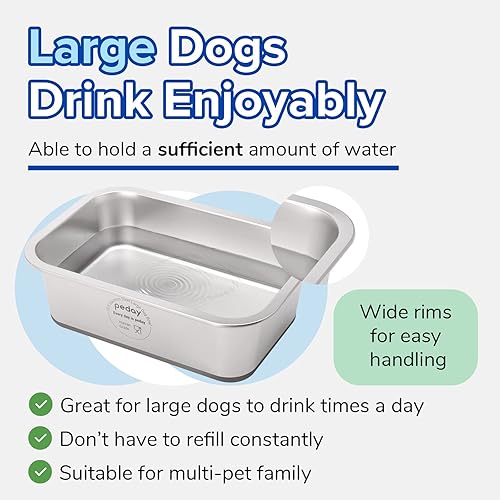 Miniatura 4 de Cuenco de agua extragrande para perros de 2.64 galones, acero inoxidable de grado humano, para perros de tamaño extra grande, paquete individual