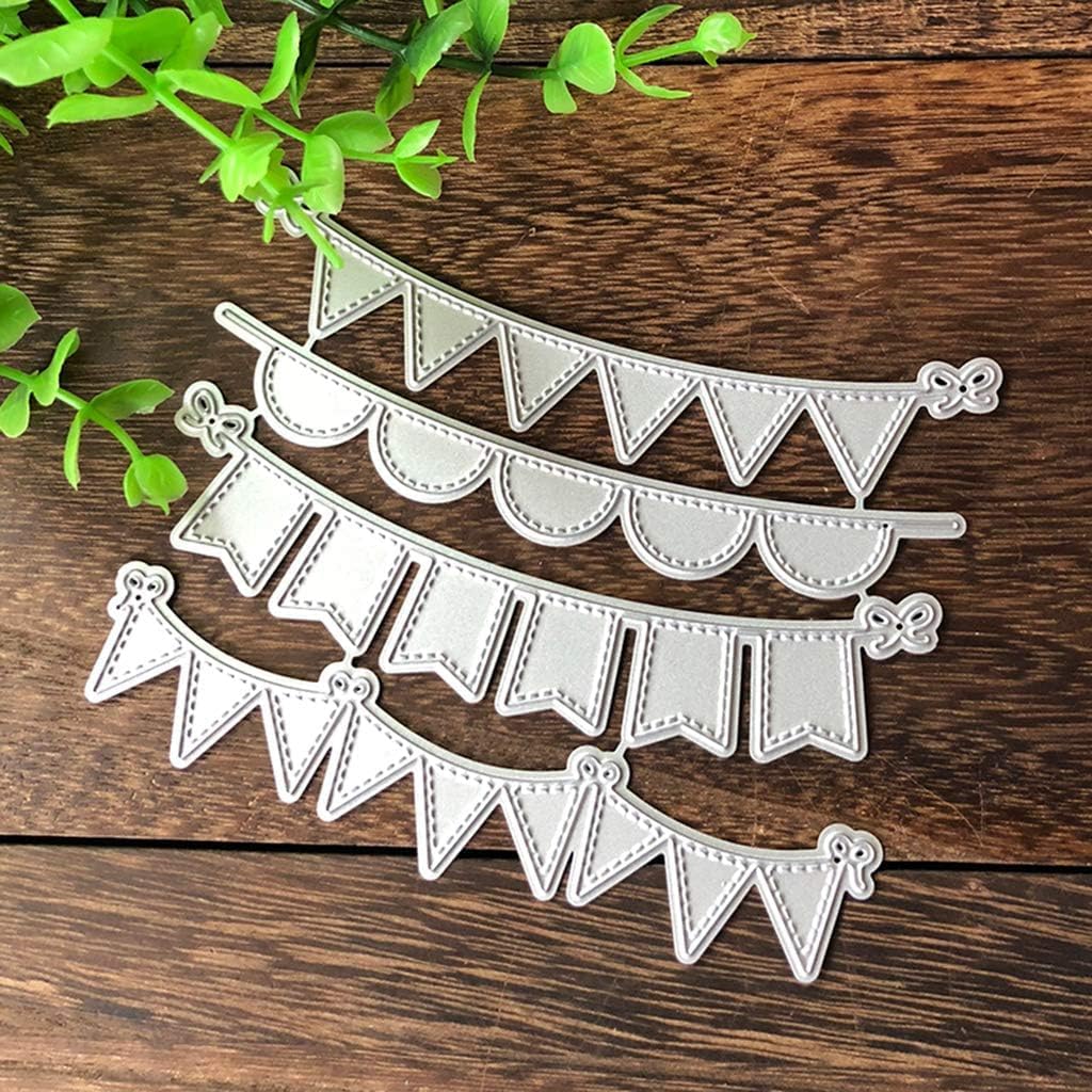 Flag Banner Die Cut for Card Making, Flag Metal Cutting Dies Congratulations Die Cuts Happy Birthday Embossing Stencils Template for DIY Scrap-Booking Decor Wedding Birthday Blessing Card