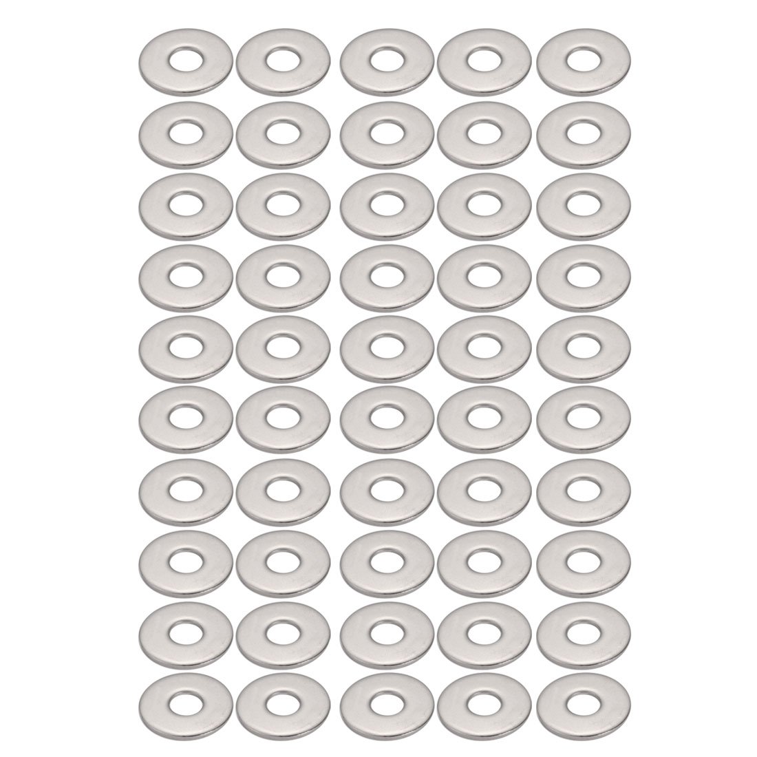 Ruilogod M12x37mmx3mm DIN9021 acero inoxidable 304 Arandela plana de plata del tono 50pcs