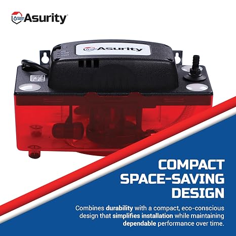 Asurity by Diversitech ULTRACP-22T 120V Compact HVAC Condensate Pump with 20' of 3/8 Discharge Tubing and 22' Max Lift Height, Standard HVAC Condensate Removal Pump with Tubing for Air Conditioners
