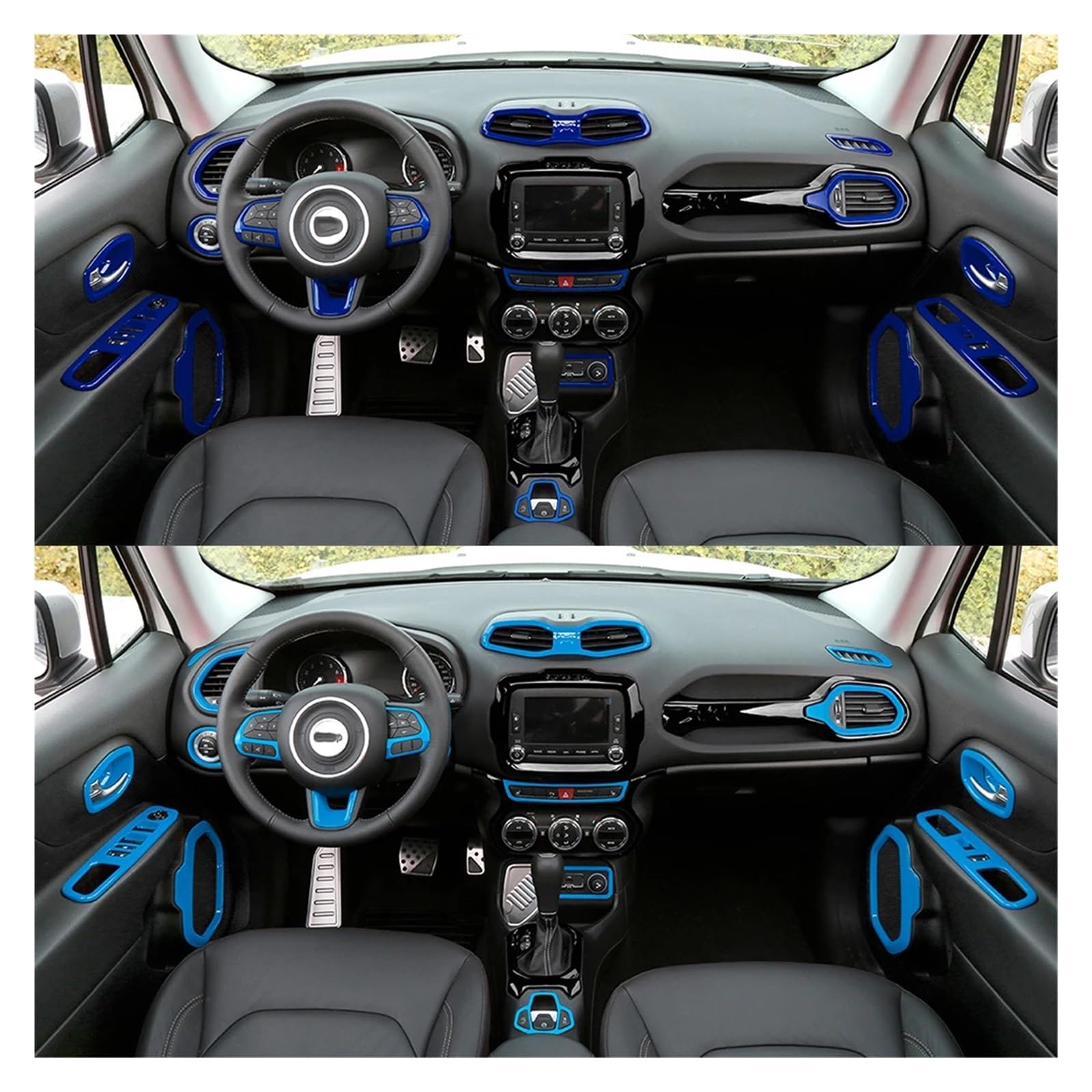 MSRAO Voiture Tableau De Bord Gauche Droite Sortie D'aération Décorer Couverture Pour Jeep Pour Renegade 2016 2017 2018 2019 2020 2021 2022 (Color : Carbon Look