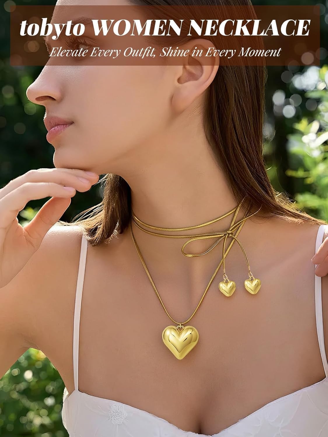 tobyto Minimalist Long Necklaces for Women, Dainty Gold Plated/Silver Simple Layered Y-Shaped Necklace, Adjustable Sliding Lariat Necklace Fashion Jewelry Gift - Image 2