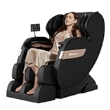 Real Relax 2025 Dual Core S Track Massage Chair&comma;Full Body Airbags Massage Recliner&comma;Zero Gravity with APP and LCD Control&comma;Lower Back and Calf Heating&comma;Foot Roller&comma;Bluetooth&comma;Home or Office Use&comma;Black