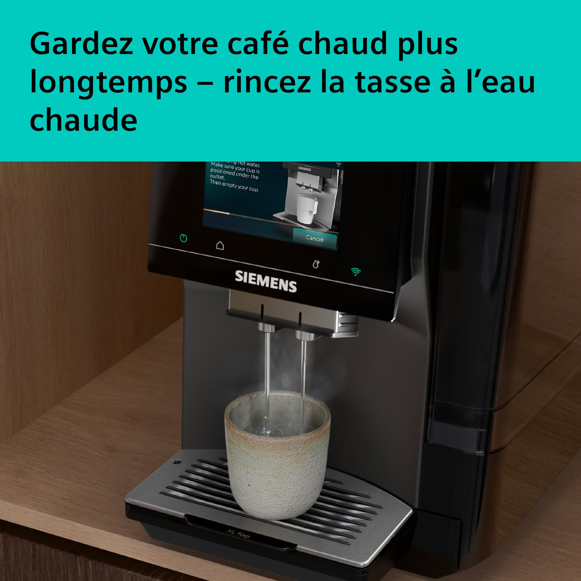 SIEMENS Machine à café entièrement automatique, EQ700 iAroma, écran tactile, Cold Brew et Slow Brew, application Home Appliances, morning haze, TP725E01