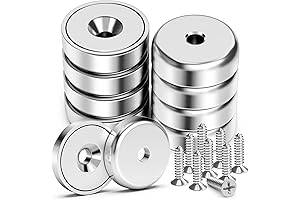 8-Pack 40LBS Super Strong Rare Earth Magnets with Countersunk Holes