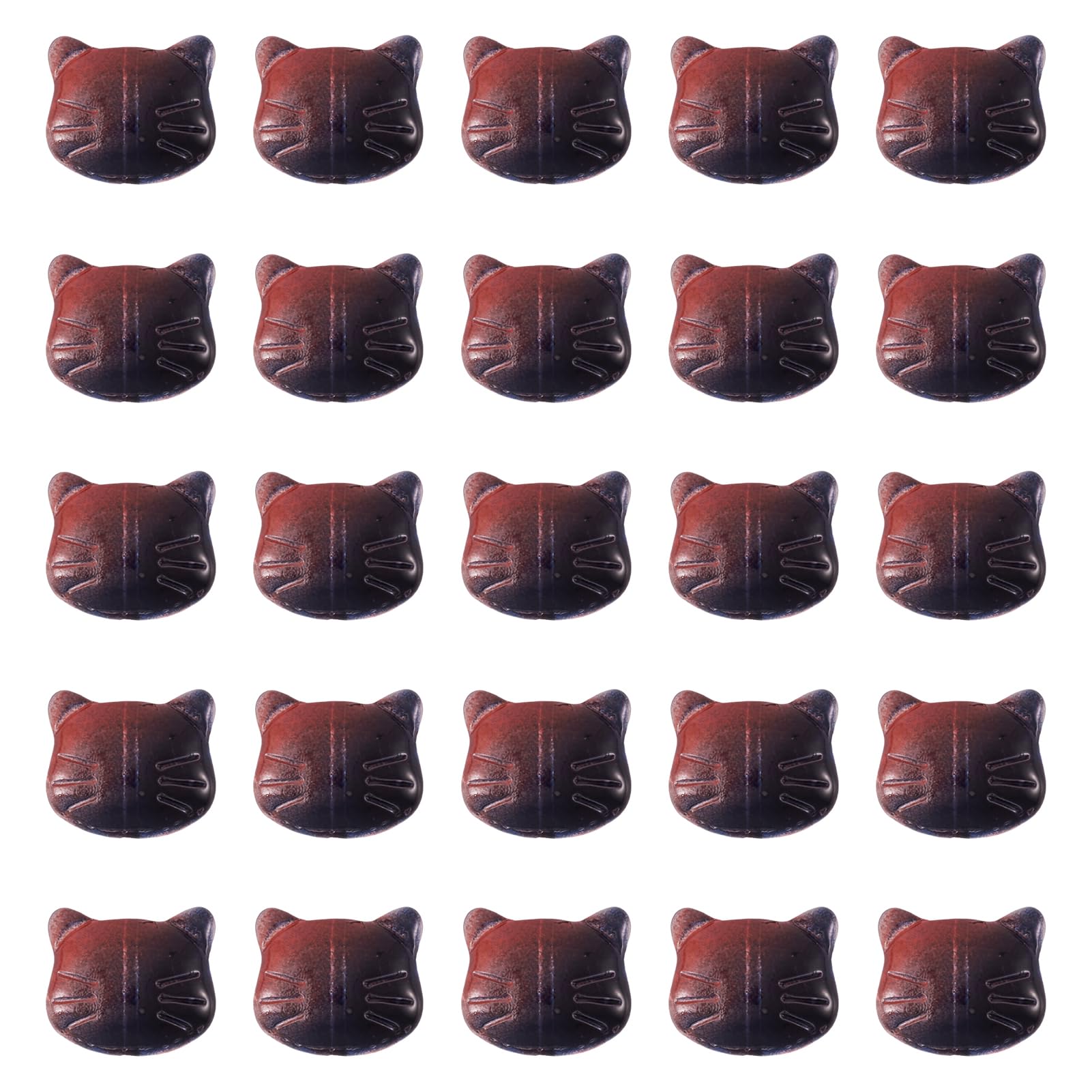 KISSITTY200pcs Cat Glass Beads for Jewelry Making, Black Color Cat Head Shape Center Drilled Glass Crystal Spacer Bead Charms for DIY Bracelets Necklaces Earrings Crafts Making with Hole 1mm