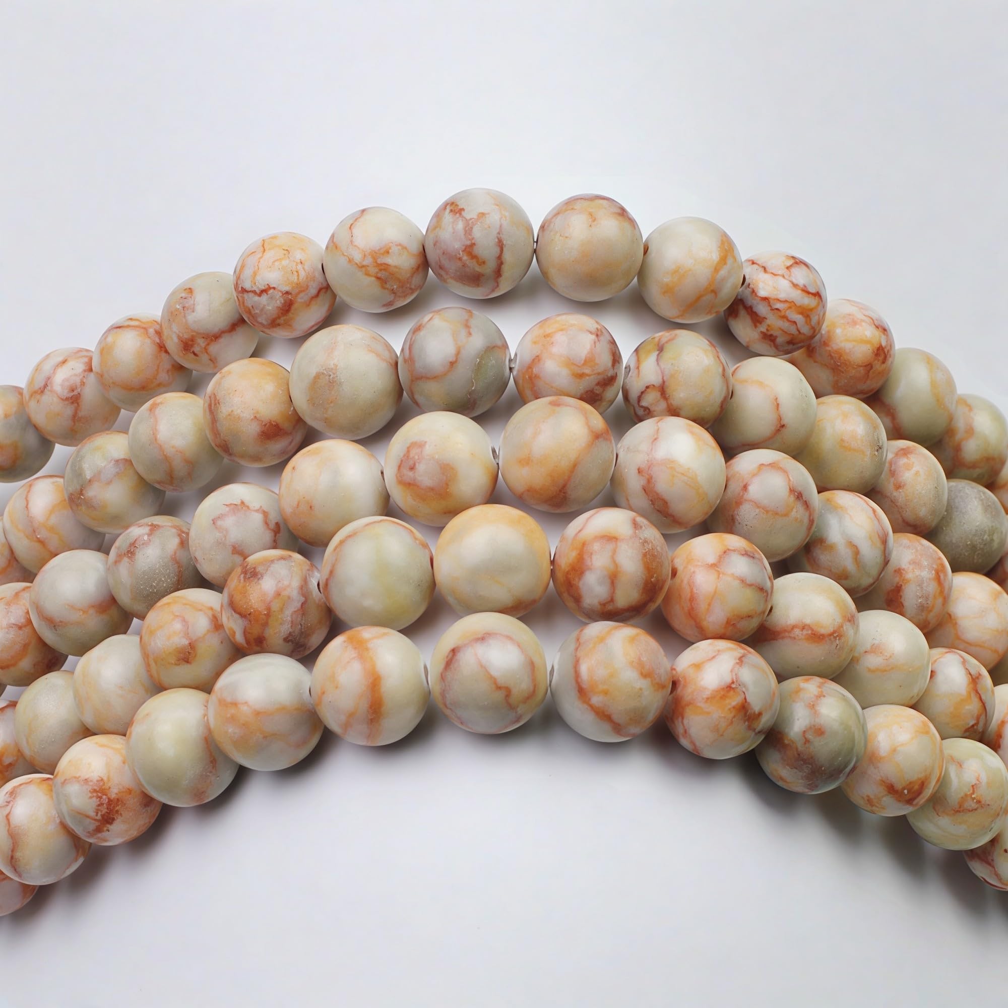 MJDCB 8mm 43 piezas Cuentas de Piedra Sangre Redondas Sueltas Piedras Semipreciosas Naturales para Hacer Joyas Pulseras Collares — view 6