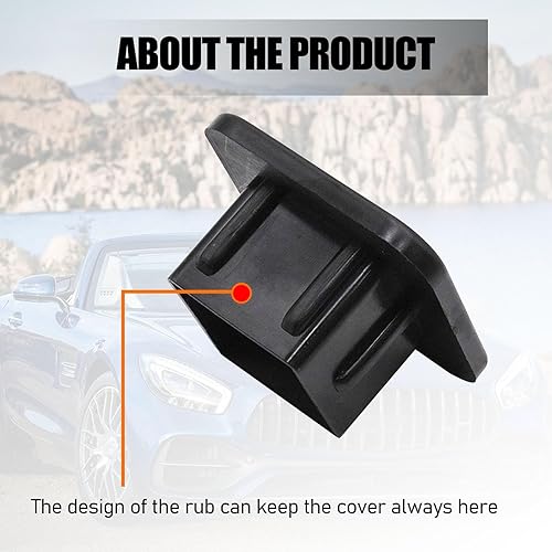 Miniatura 3 de Miytsya 1 tapón antipolvo para gancho de remolque de automóvil, 1.25 pulgadas de goma de boca cuadrada de remolque, cubierta protectora, tapón de