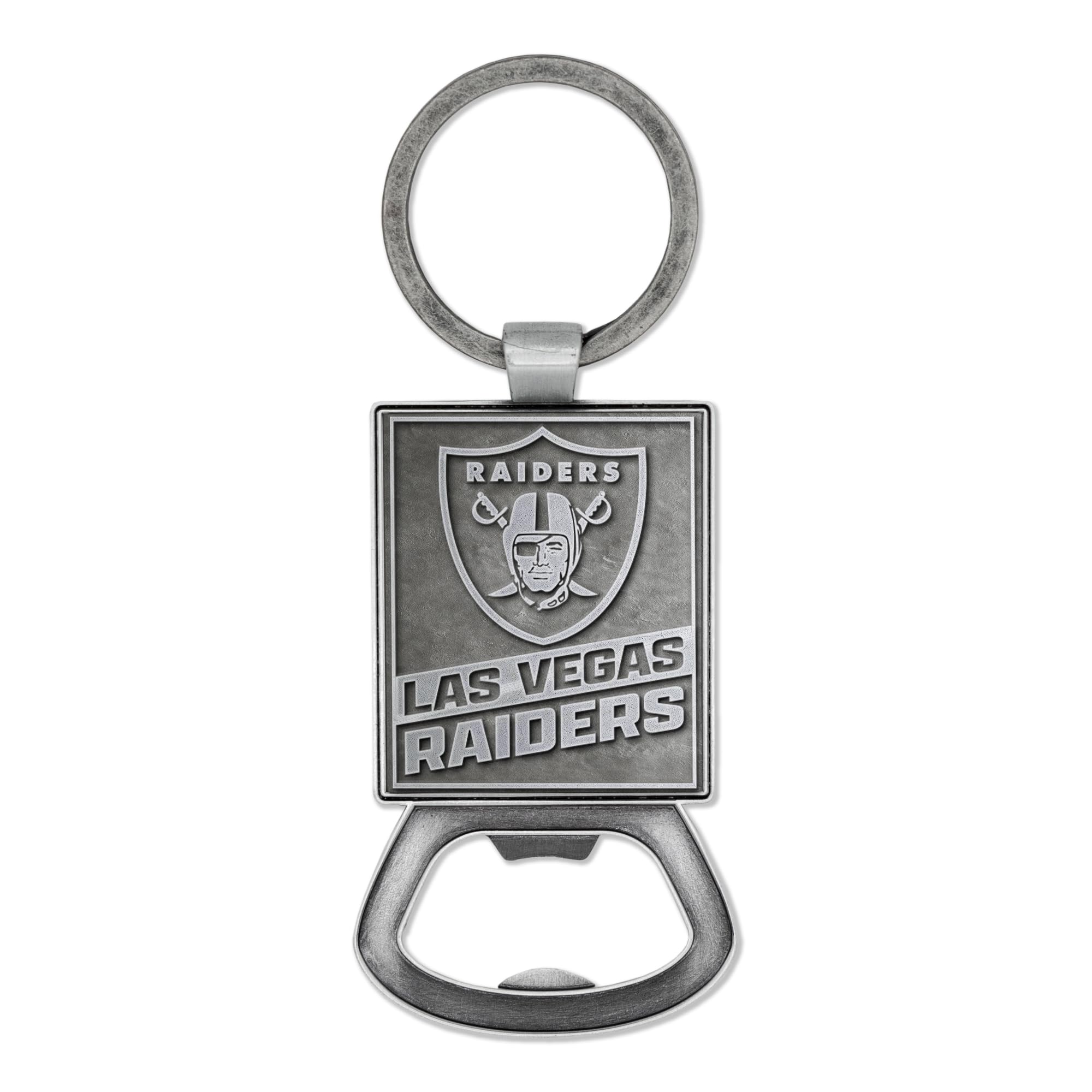Rico Industries NFL Football Las Vegas Raiders Pewter Style Bottle Opener Keychain