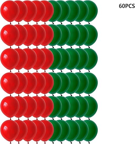 Miniatura 2 de 60 globos rojos y verdes de 12 pulgadas para decoración de cumpleaños, baby shower, boda, graduación, fiesta