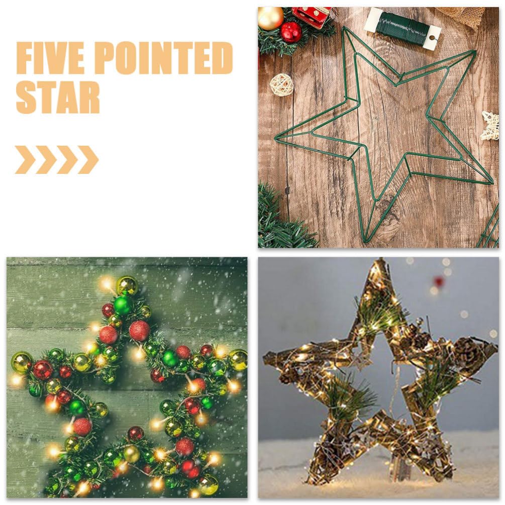 BESPORTBLE Couronne Étoile Pentagramme Fil Métallique Doré - Décoration Murale Macramé Pour Noël, Mariage Et Fêtes