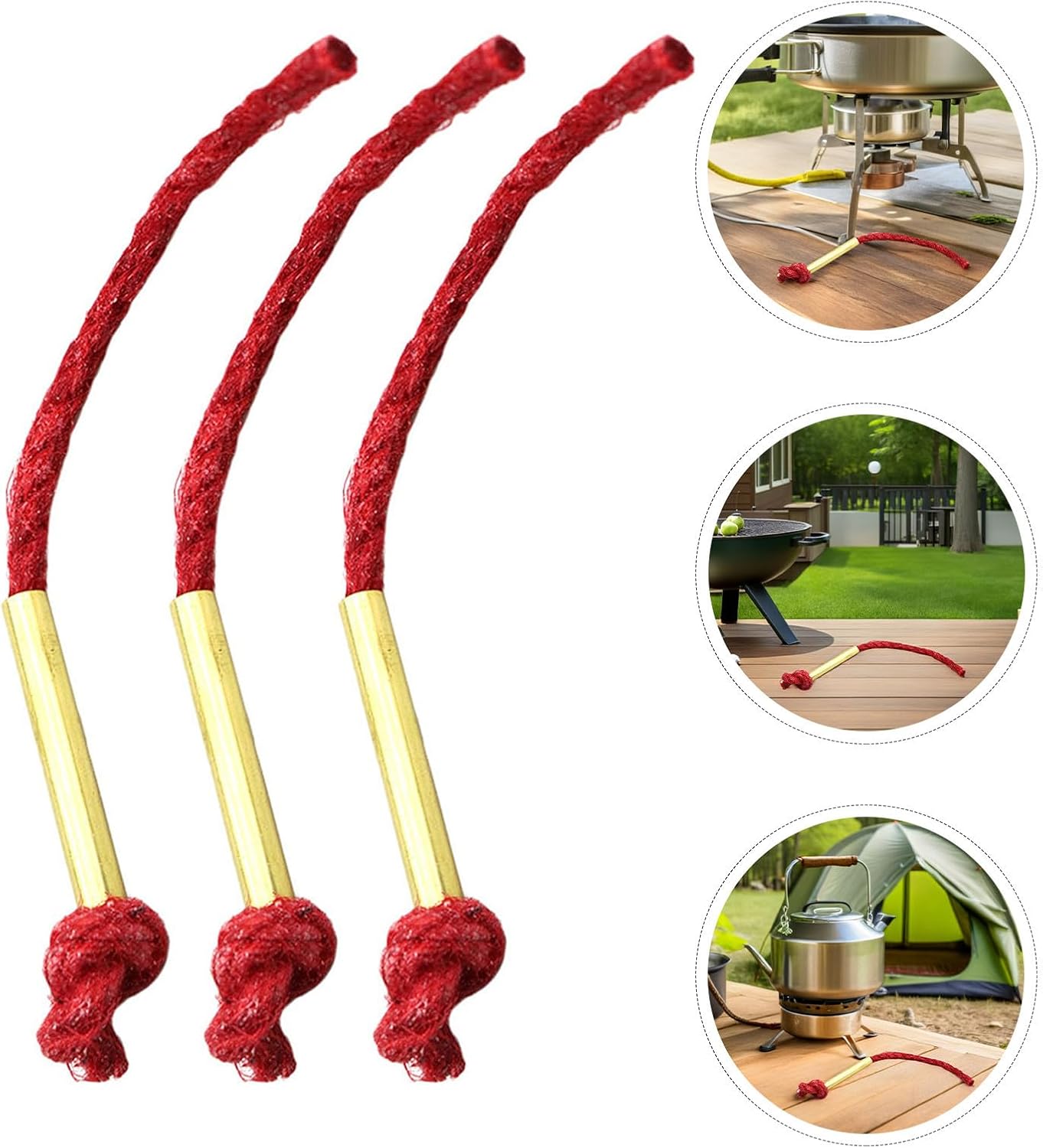 6pcs Outdoor Hemp Rope Fire Starter Tool with Aluminum Alloy Sleeve | Portable Waterproof Ignition, Sustained Burning for Picnics and Trekking