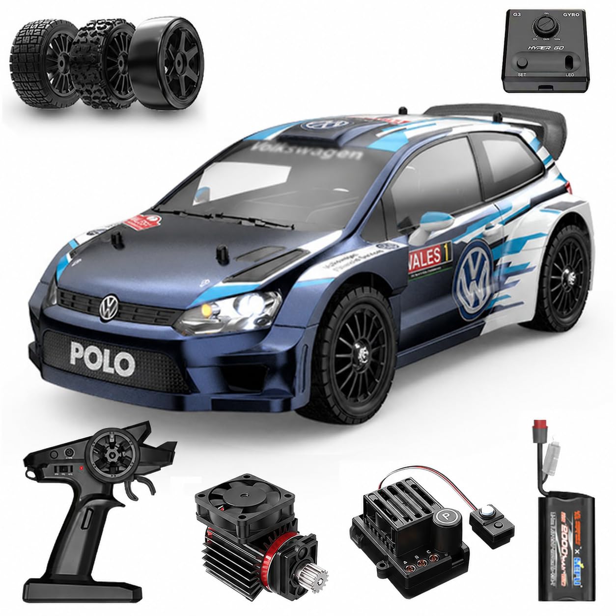 Volkswagen Polo ラジコンカー ボディのみLED付き Amazon.com: Fenamx Mjx Hyper go VW Polo 14304 Brushless Rc Cars
