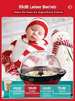 FOHERE 5,5 L aparat de făcut popcorn roșu pentru acasă, strat antiaderent, pentru preparare cu zahăr și unt, suprafață de încălzire detașabilă, silențios, rapid, capac mare tip bol 6