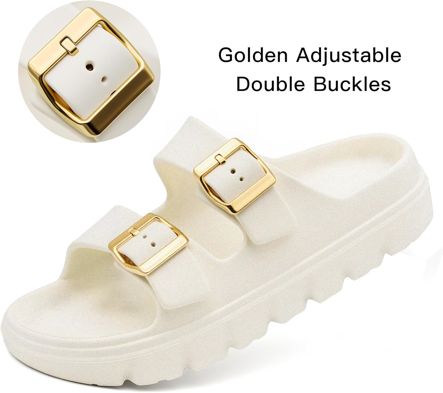 Women's Adjustable Double Strap Orthopedic Sandals - Waterproof High-Resilience EVA Platform Slides with Arch Support, Non Slip Recovery Slippers for Beach Pool Outdoor - Image 5