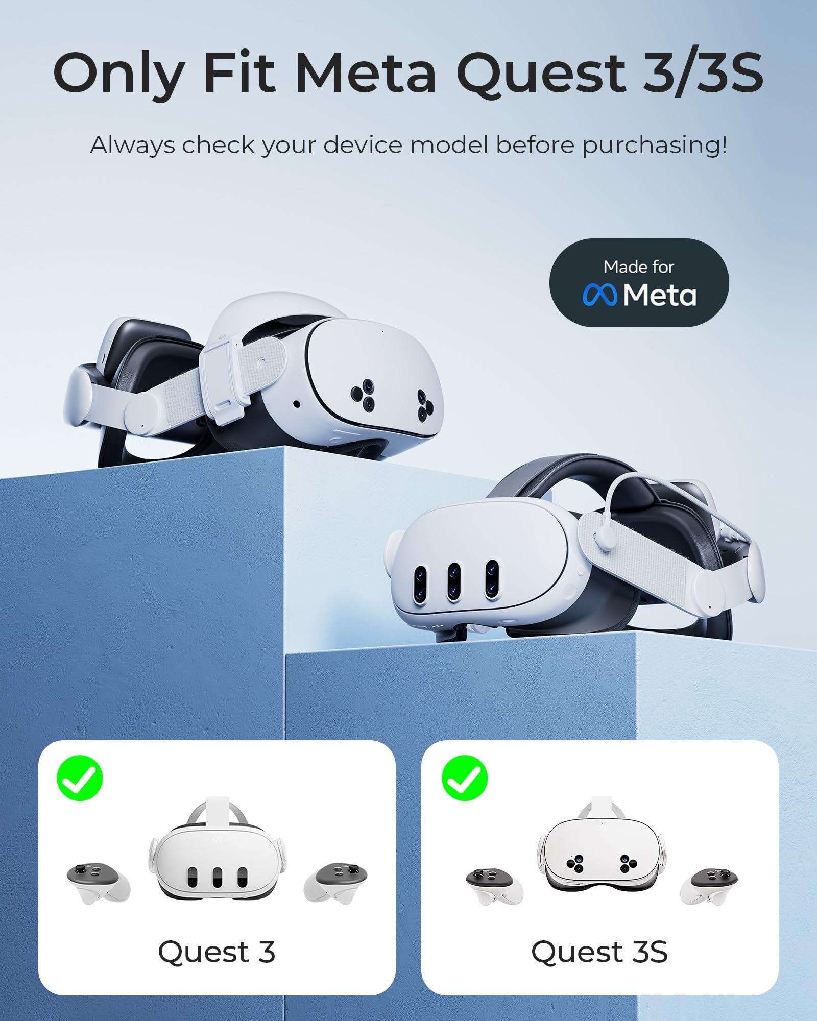 Aubika Híbrido Correa para Meta Quest 3/3S con Función 2 en 1 (Halo & Elite), Accesorio de Realidad Virtual con Banco de Energía Magnético Intercambiable en Caliente de 10000 mAh y Carga Rápida de