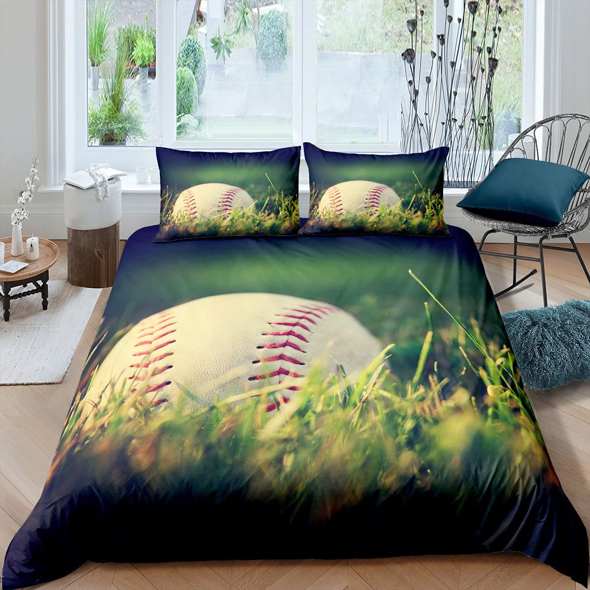 Housse de couette de baseball ultra douce pour sommeil réparateur