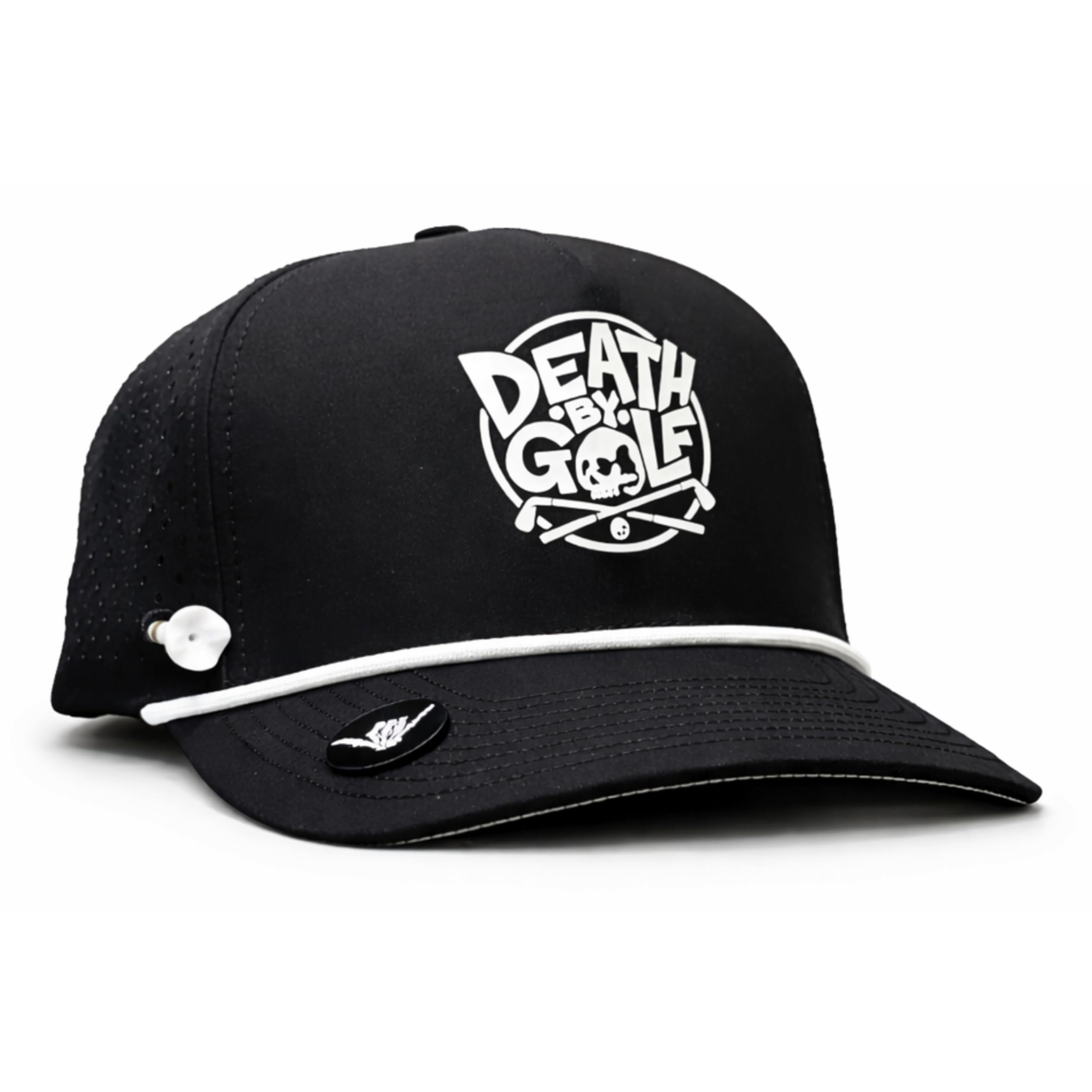 BRIMZ Golf Performance Hat - Tee Holder &amp; Magnetic Brim - Breathable Sweat &amp; Water Resistant Golfing Snapback Cap