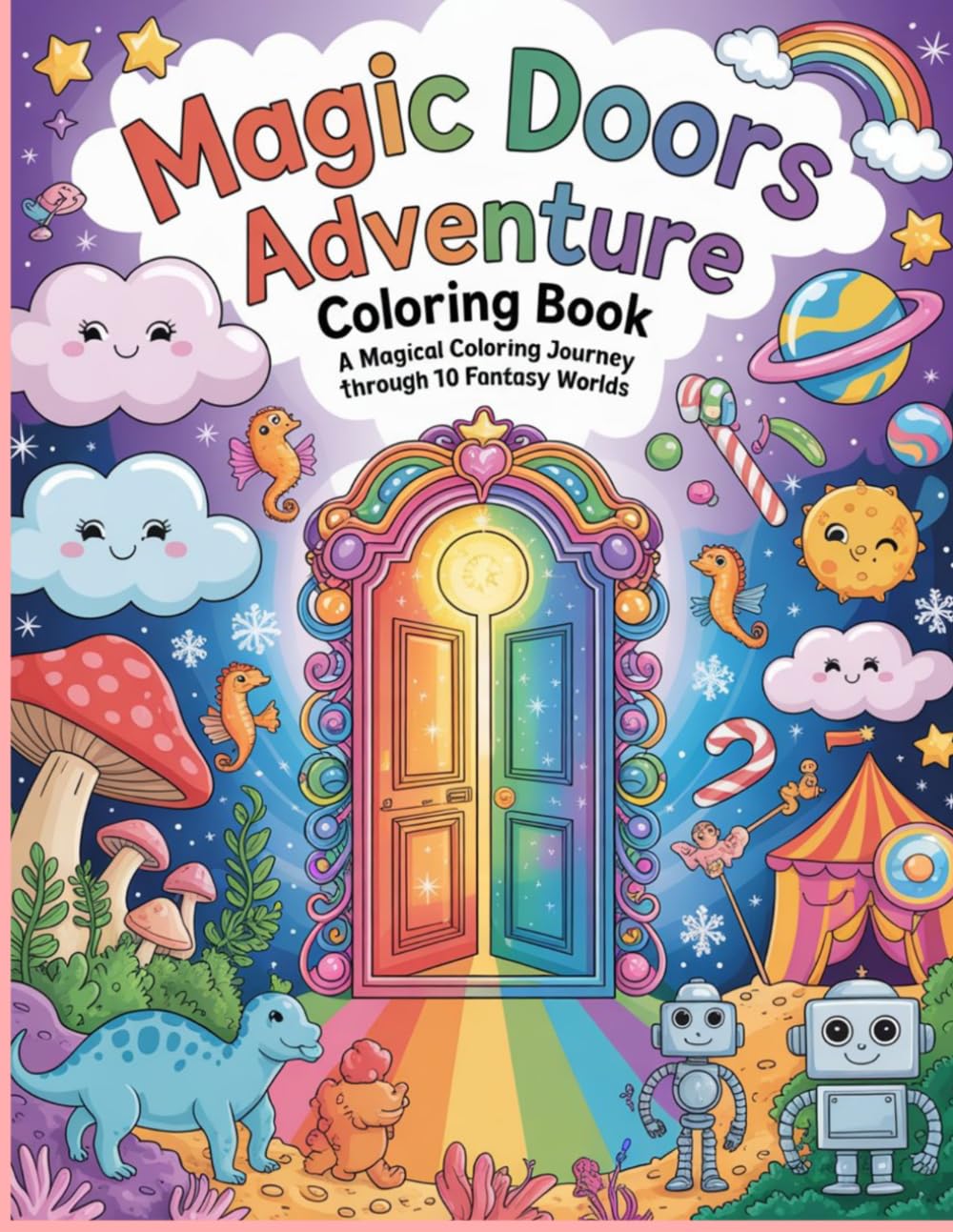 MAGIC DOORS ADVENTURE COLORING BOOK: A MAGICAL COLORING JOURNEY THROUGH 10 FANTASY WORLD