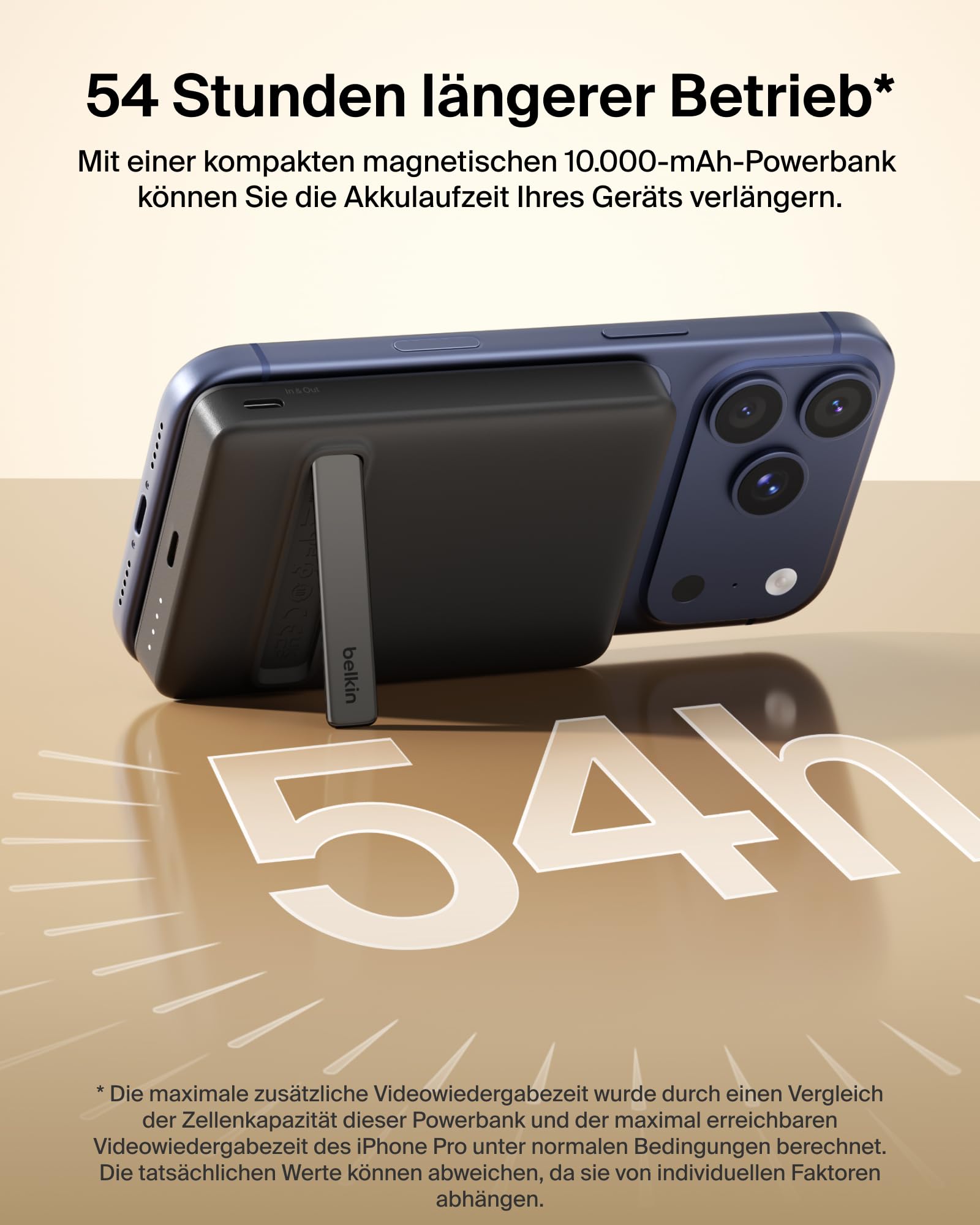 Belkin BoostCharge 10000mAh Magnetische Power Bank mit Ständer – Schwarz