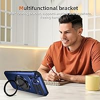 Vista 4 de Funda magnética para iPhone 12 Pro Max compatible con carga inalámbrica MagSafe, con anillo de soporte, con 2 protectores de pantalla, a prueba