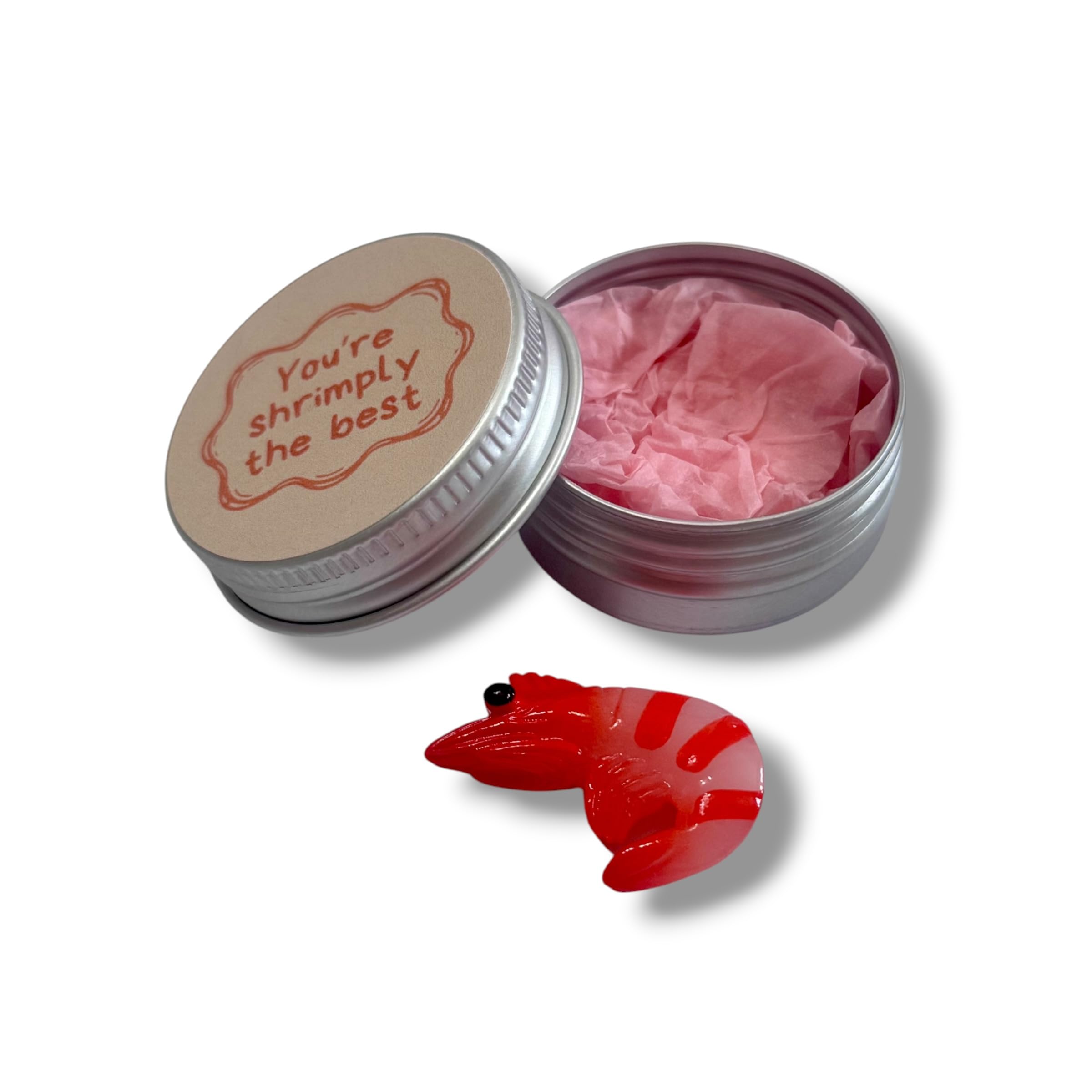 'You're shrimply the best' gift | Cute minitature shrimp presented in small tin
