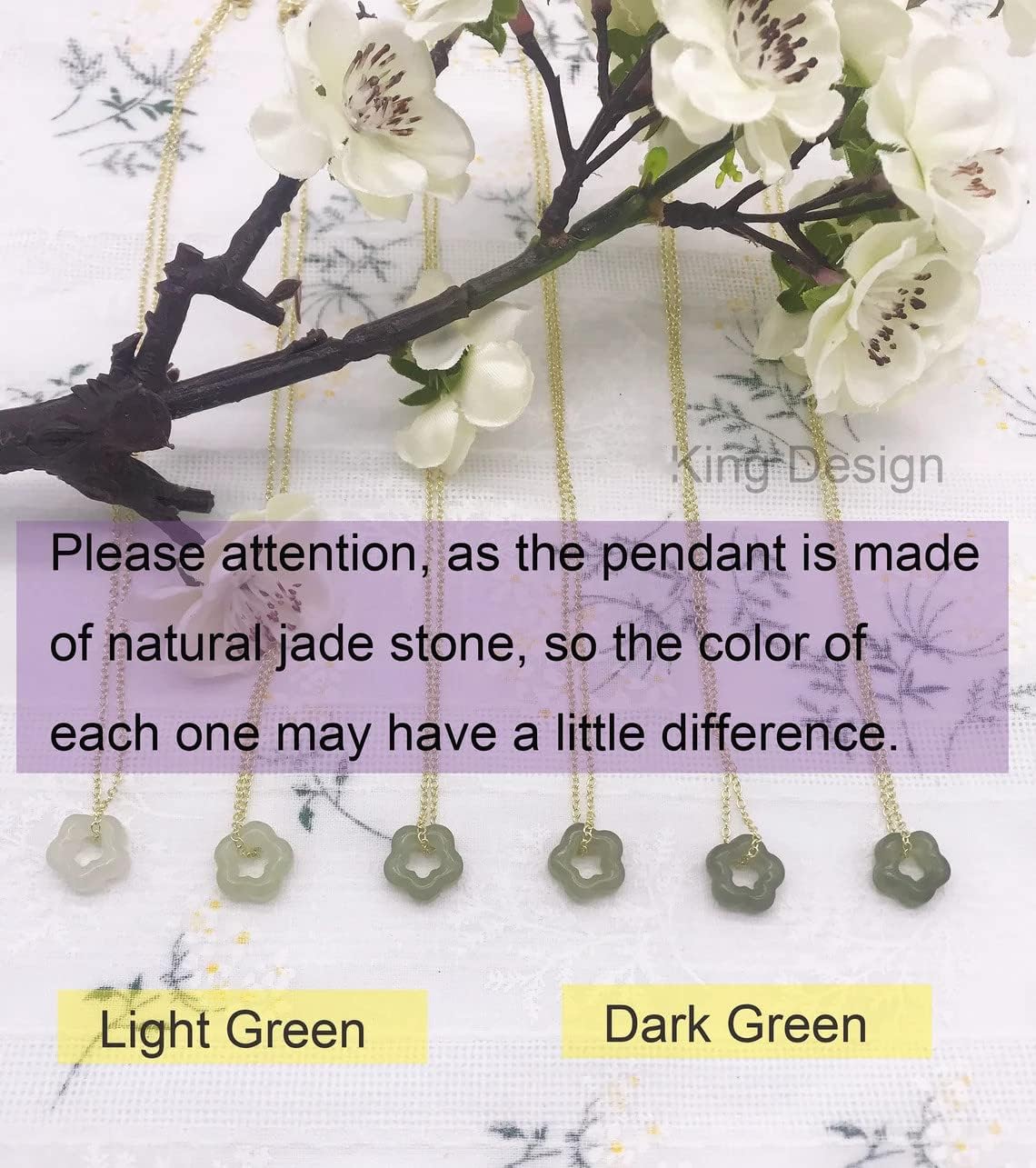 Women's 18K Gold Plated Green Crystal Stone Pendant Necklace,Dainty Star Flower Donut Choker for Teen Jewelry 16 inches Chain - Image 6