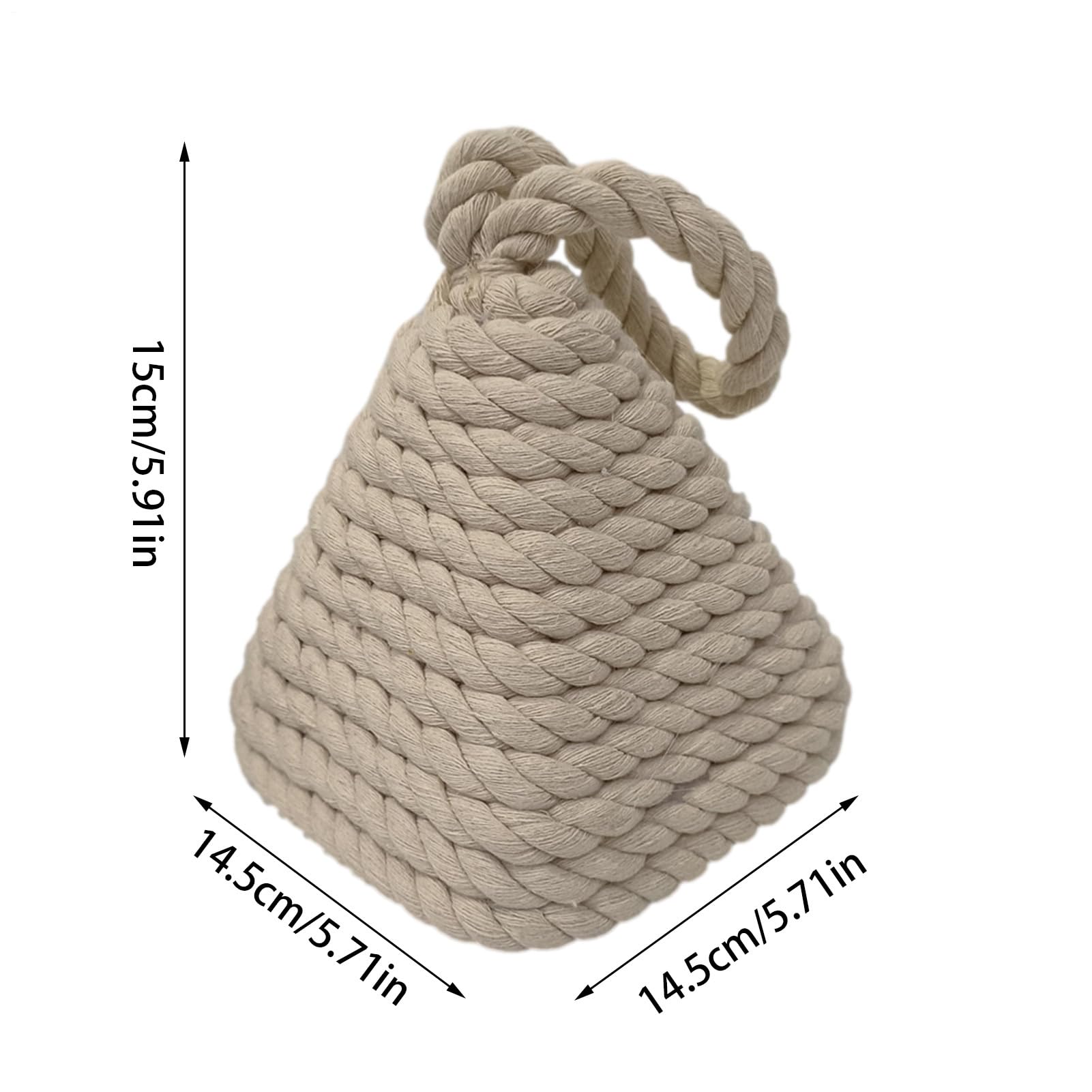 Tope de puerta – Tope de puerta de suelo, accesorio de mimbre natural | Tapón de puerta fiable de estilo náutico ancho, fácil de usar, antideslizante, tope de puerta de seguridad para suelos de mad