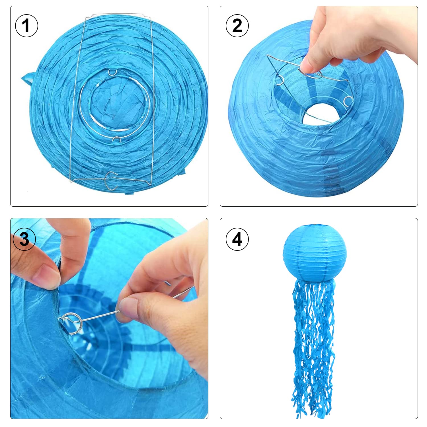 Linternas de Papel de Medusa Farol de Papel de Medusas para Fiesta Sirena Decoración Tema del Océano Colgante Decoraciones para Cumpleaños Reunión Fiestas,8 Piezas (8pcs)
