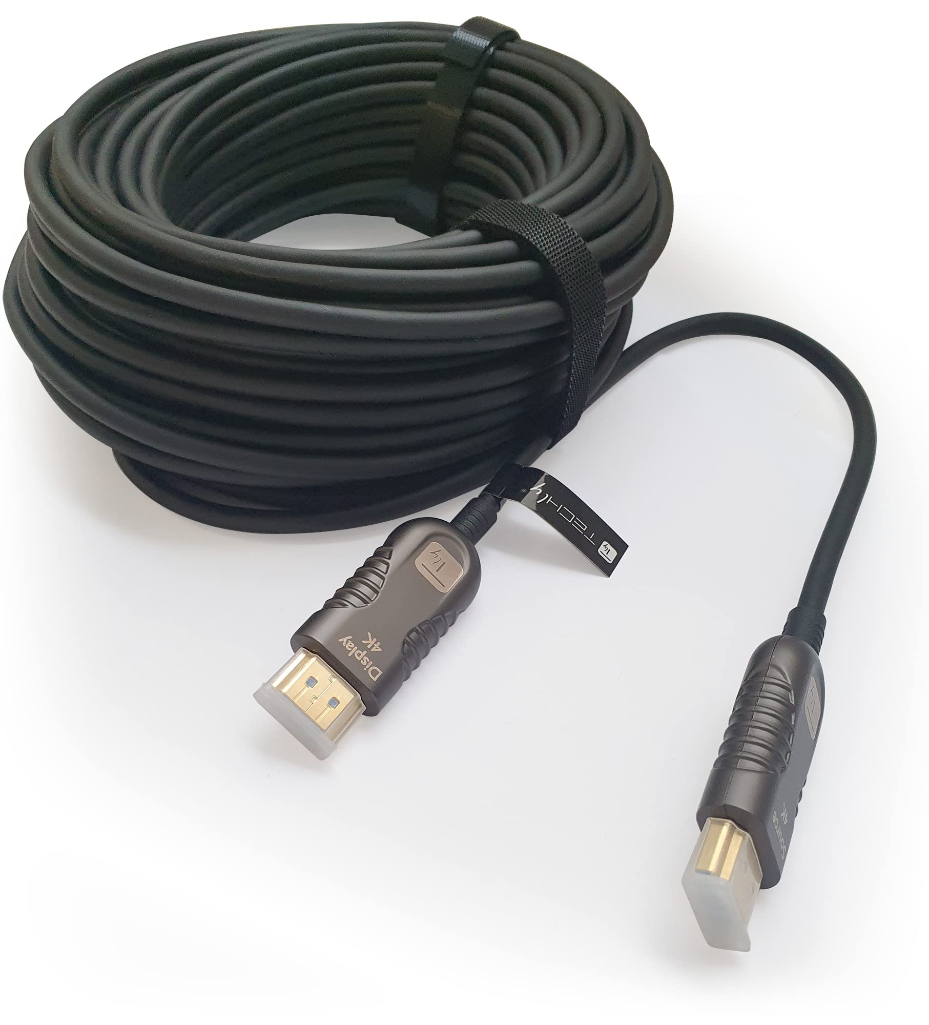 Techly 103977 Aktywny kabel optyczny HDMI™ 2.0 AOC 4K 18 GB/s, HDMI™ A/A/M/M, 10 m, czarny