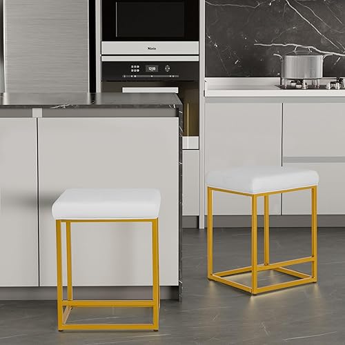 Miniatura 2 de Homall Taburetes de bar, altura de mostrador de 24 pulgadas, juego de 2 taburetes de bar para isla de cocina, sillas de bar de piel sintética sin