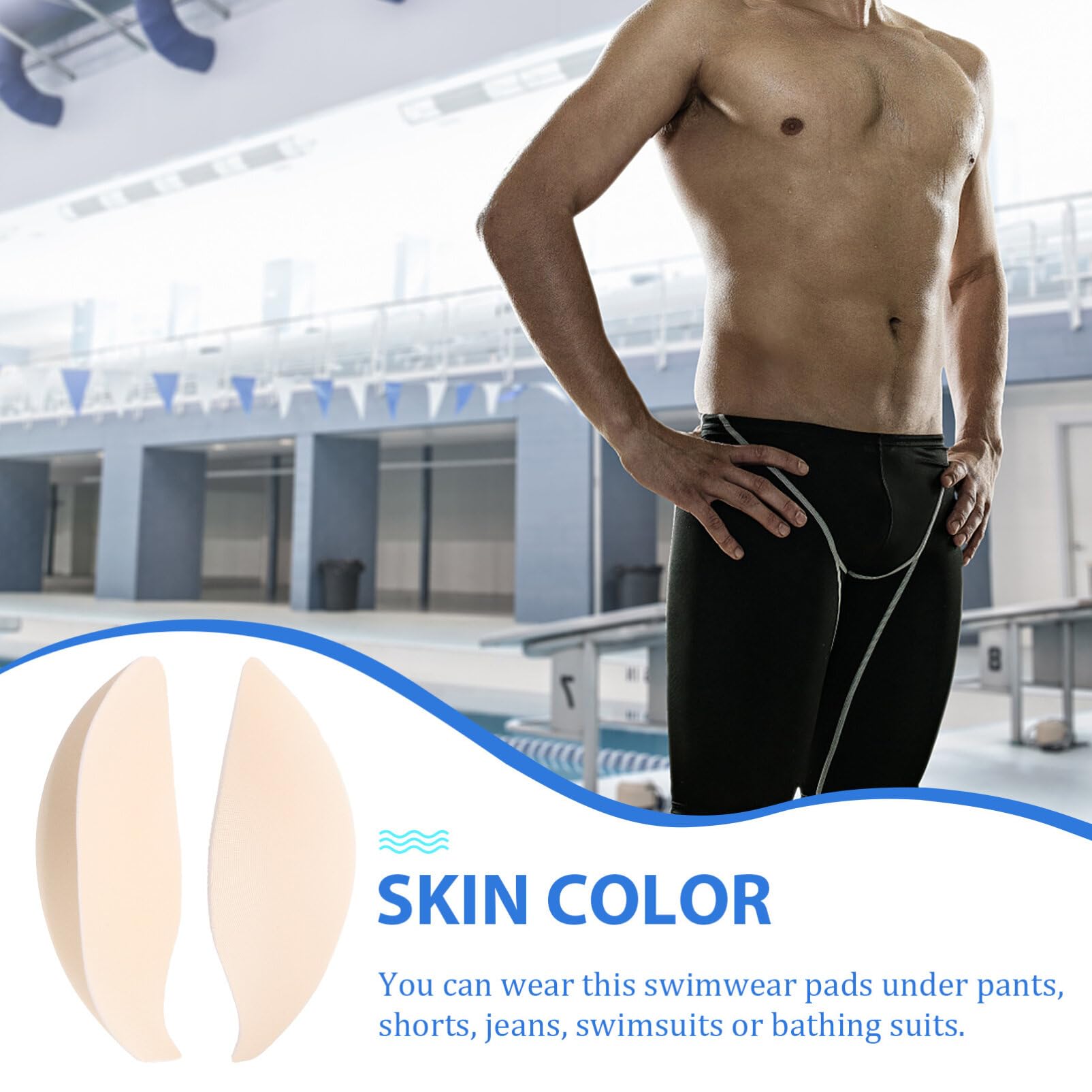 2piezas Relleno Aumentador Para Bañador Masculino Con Almohadilla Calzoncillos De Natación De Color Piel Para Fitness Y Ejercicio