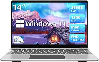 jumper 14 Inch Laptop, 12GB DDR4 RAM 256GB SSD, Quad-Core Intel Celeron N4100 CPU, Windows 11 Thin and Light Laptop Computer, Full HD 1080P Display, Dual Speakers,2.4/5G WiFi, 256GB TF Card Expansion.