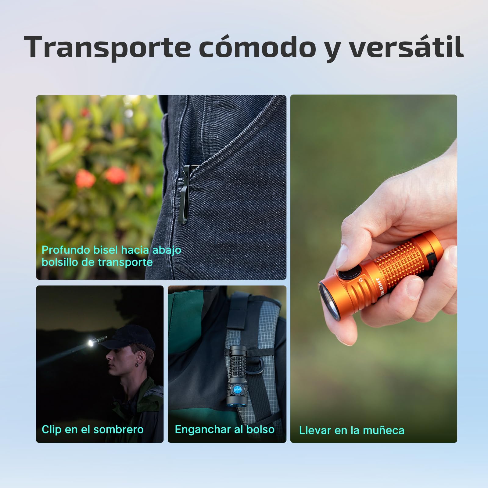 OLIGHT BatonTurbo EDC Linterna de Mano Recargable, Led Compacto de 1000 Lúmenes y 510 Metros de Largo Alcance Potente Linterna de Bolsillo Para Comping, Senderismo y Uso Doméstico (Naranja)