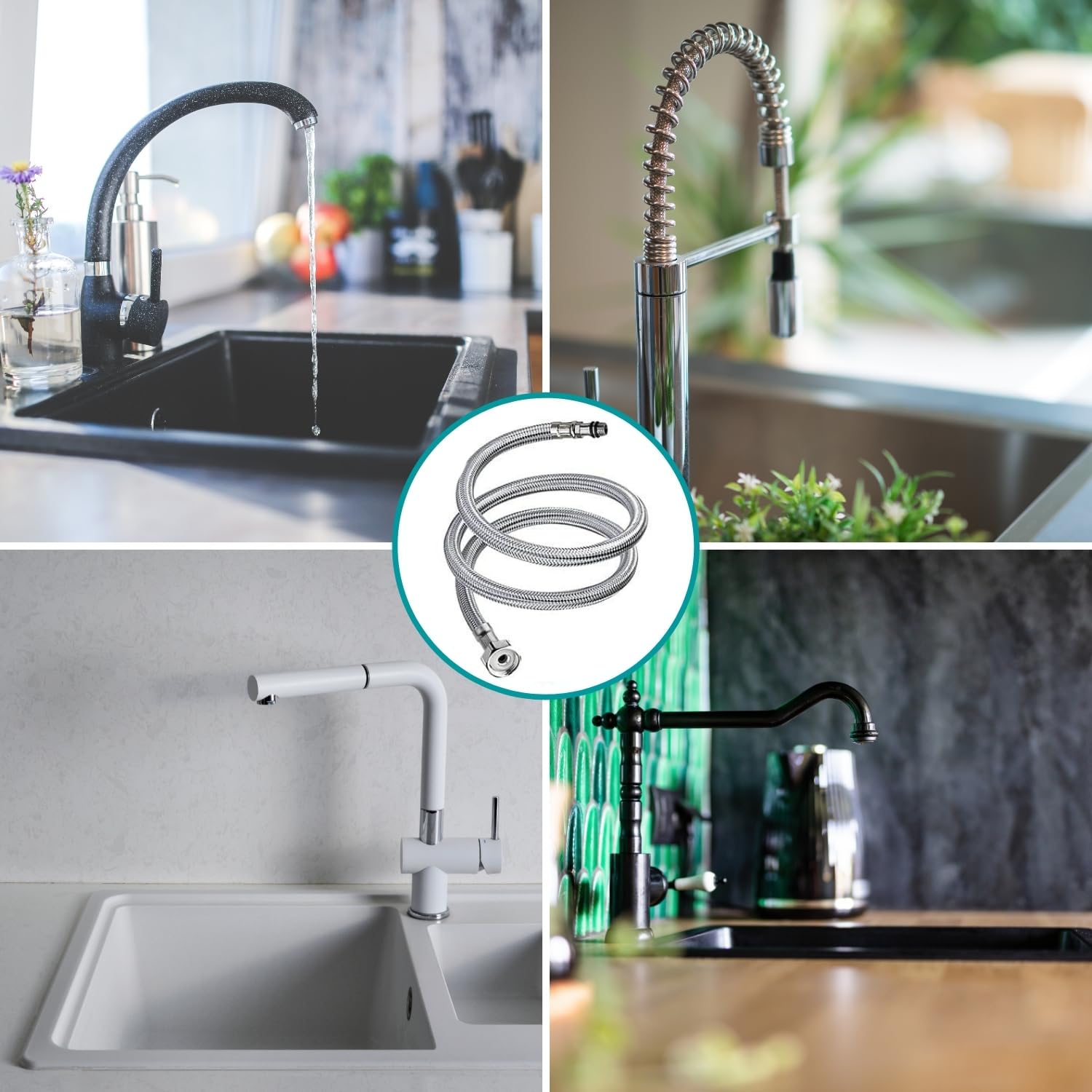 Prolunga Per Rubinetto Cucina Regolabile - Antischizzi, Risparmio Idrico - Grigio 18cm - Foto 12